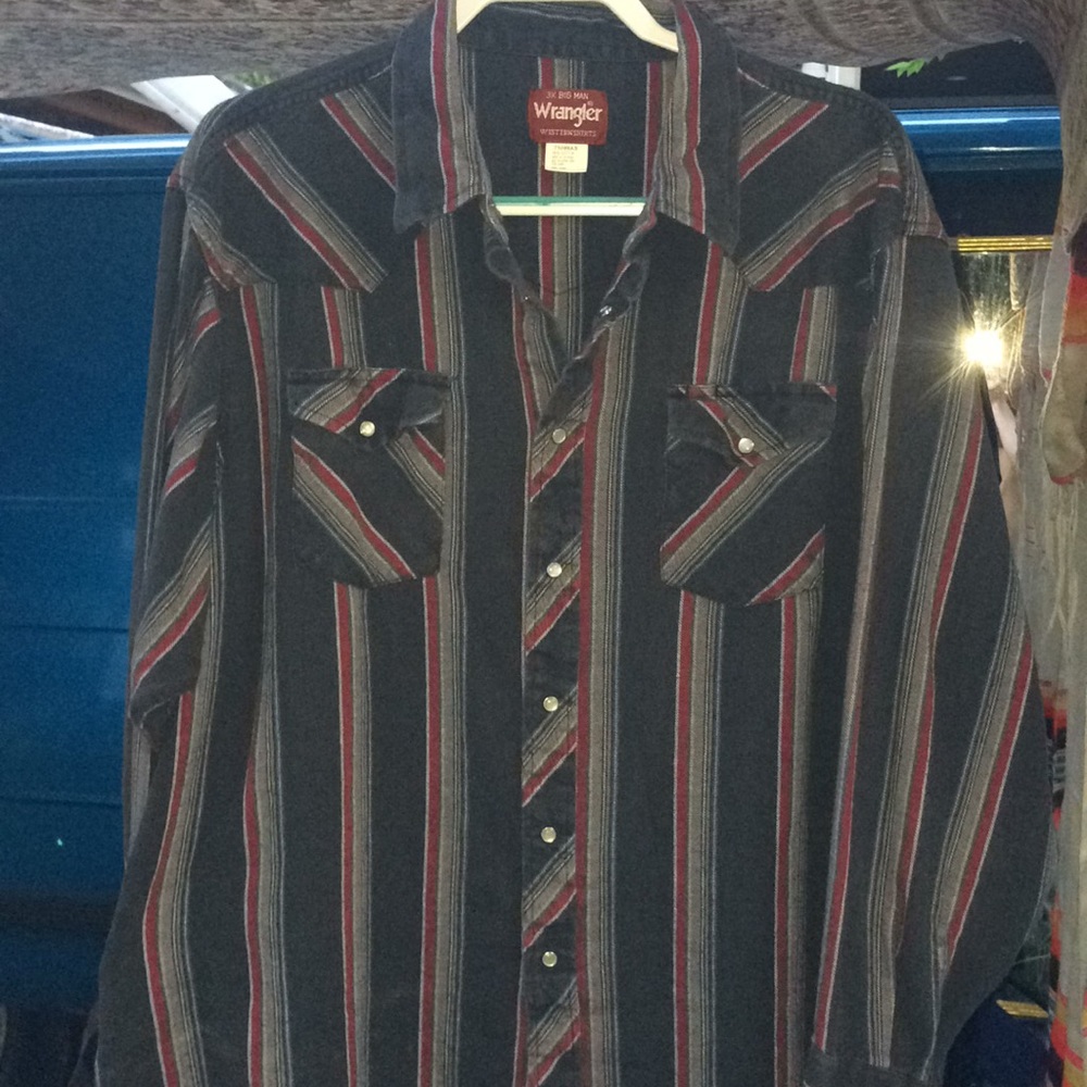 3x Wrangler Big Man Pearl Button Up